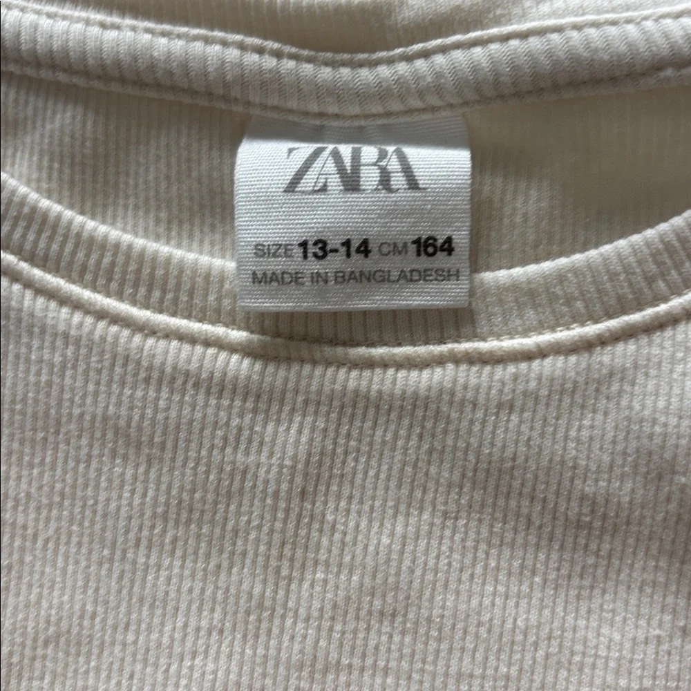 Zara Girls Striped Ruffle Sleeve Top